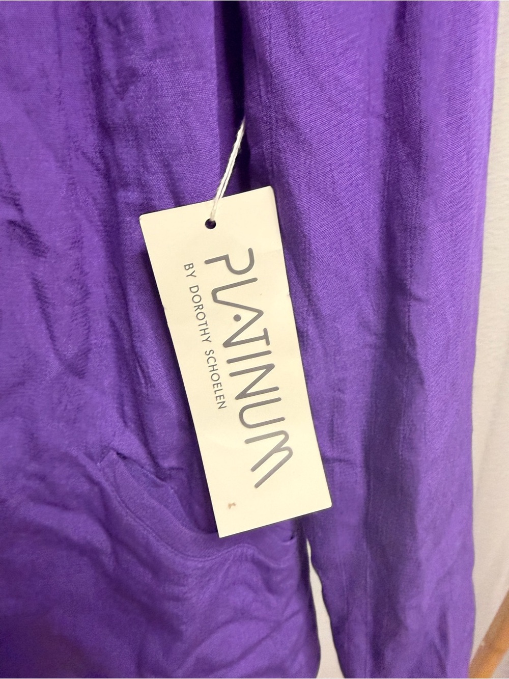 Platinum Purple Open-Front Blazer with Yellow Trim - Picture 3 of 5